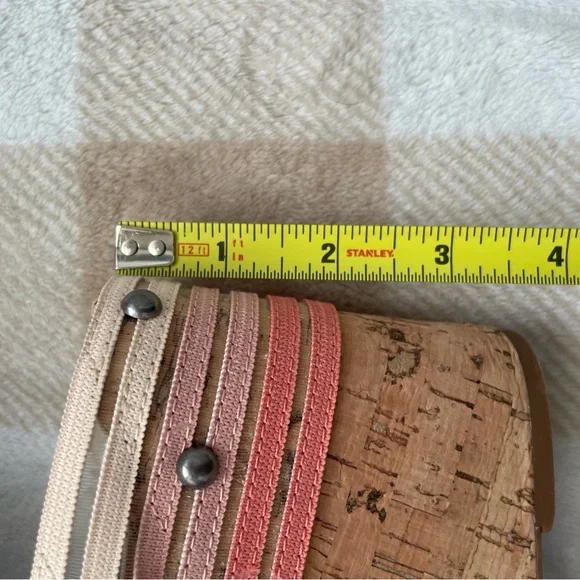 Lucky Brand Women's Cork Wedges - Coral and Beige 7.5 M - Picture 6 of 13